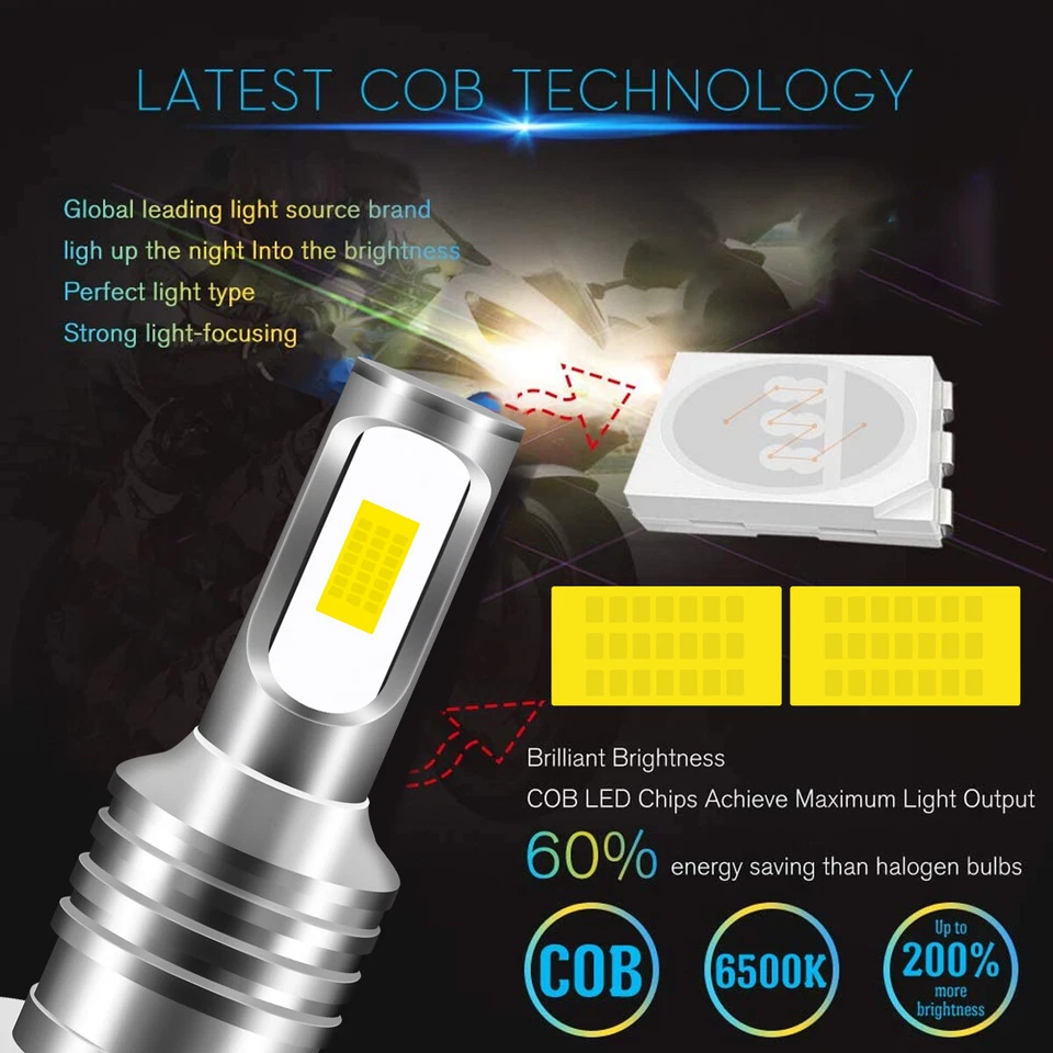 2 bombillas LED Super Brite Hi-Low para 2018-2024 Yamaha Kodiak 450 ATV EE. UU. Foto 4 de 4