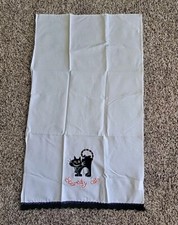 Decorative Table Cloth Black Scaredy Cat White 100 Cotton 28" L X 16" W
