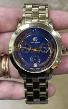 Tory Burch Watch TRB 1013 gold tone stainless steel Swiss Made Chronograph