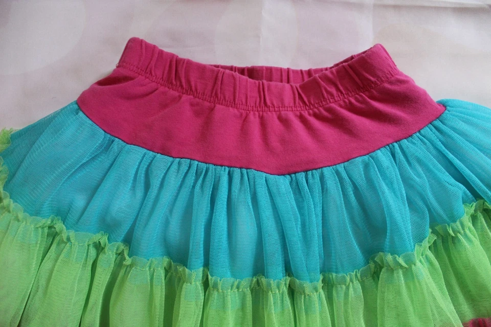 Tutú de red Jona Michelle rosa, azul, verde para niña talla 5 Foto 2 de 4