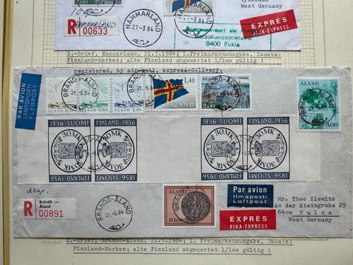 Aland Inseln  Sonderausgaben 10 seltene Belege 1985 + bessere Marken - Picture 9 of 13