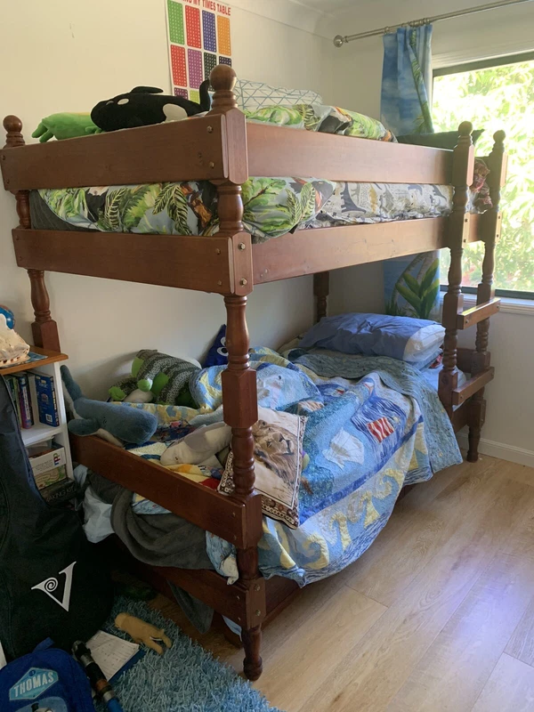 small wooden bunk beds