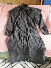 VTG Saddlesmith Outfitters by Action Thick Black Denim Jean Duster Ranch Coat L