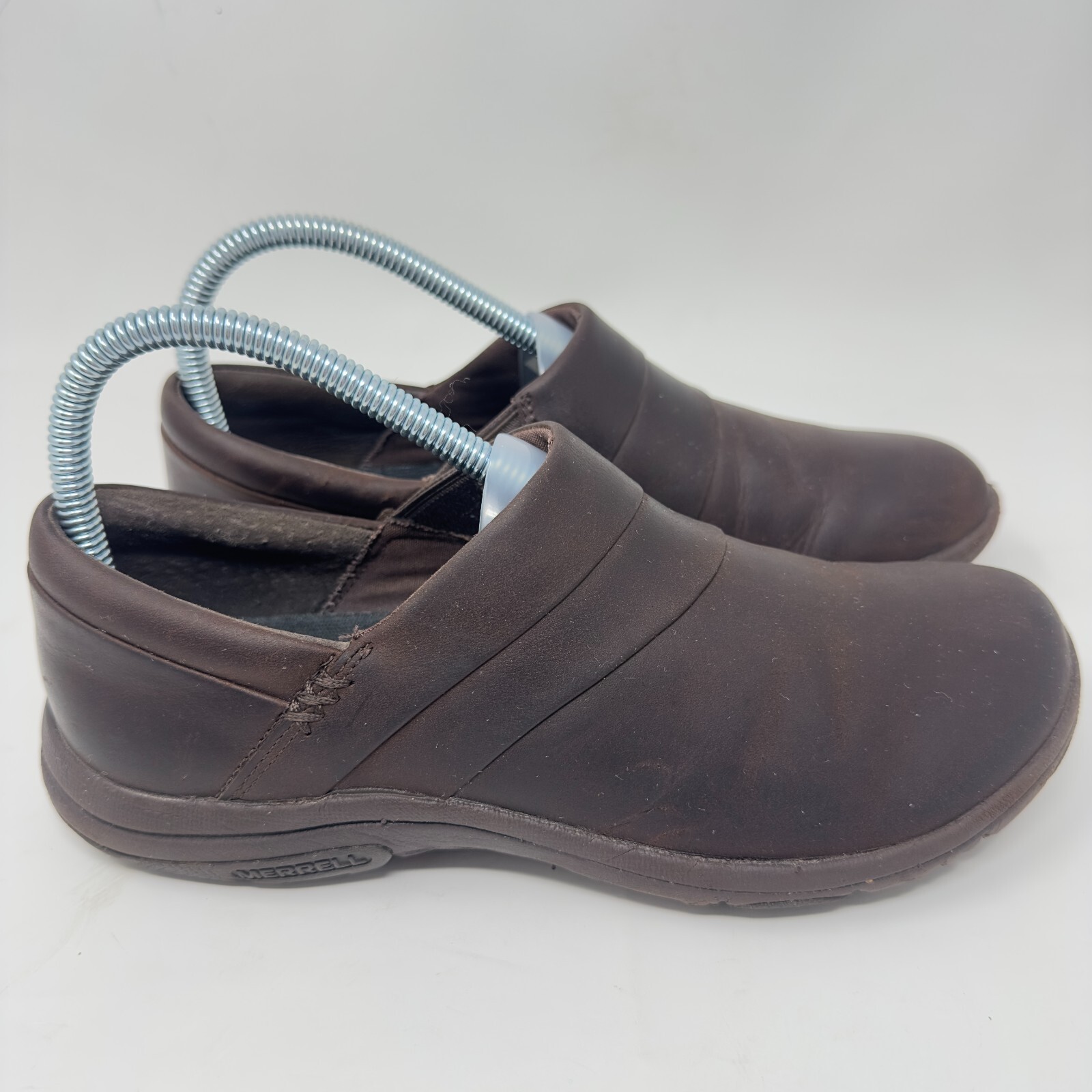 Merrell Dassie Stich mocassino donna 7 5 marrone espresso slip on zoccolo in pelle