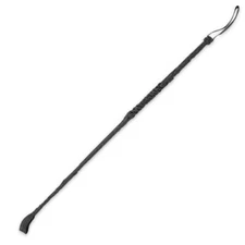 REAL LEATHER BLACK 30 IN RIDING CROP WHIP horse gag joke cowboy Halloween adult