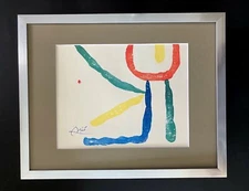 JOAN MIRO +1971 BEAUTIFUL SIGNED PRINT MATTED 11 X 14 + BUY IT NOW!!