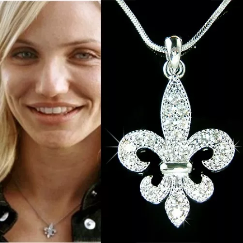 Fleur de lis made with Crystal France lys Iris Necklace NEW | eBay