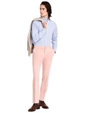 Tommy Hilfiger Mens Modern fit Dress Pants 34 / 34 Pink Solid Stretch