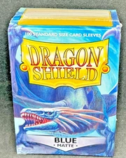 DRAGON SHIELD BLUE MATTE PROTECTION SLEEVES (100ct) SLEEVES PER BOX
