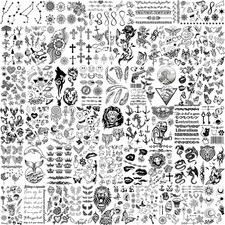 EGMBGM 52 Sheets Tiny Small Temporary Tattoos For Kids Boys Girls, Tribal Ani...