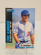 Eric Karros | 1992 Jimmy Dean Rookie Stars Card #4 Los Angeles Dodgers. rookie card picture