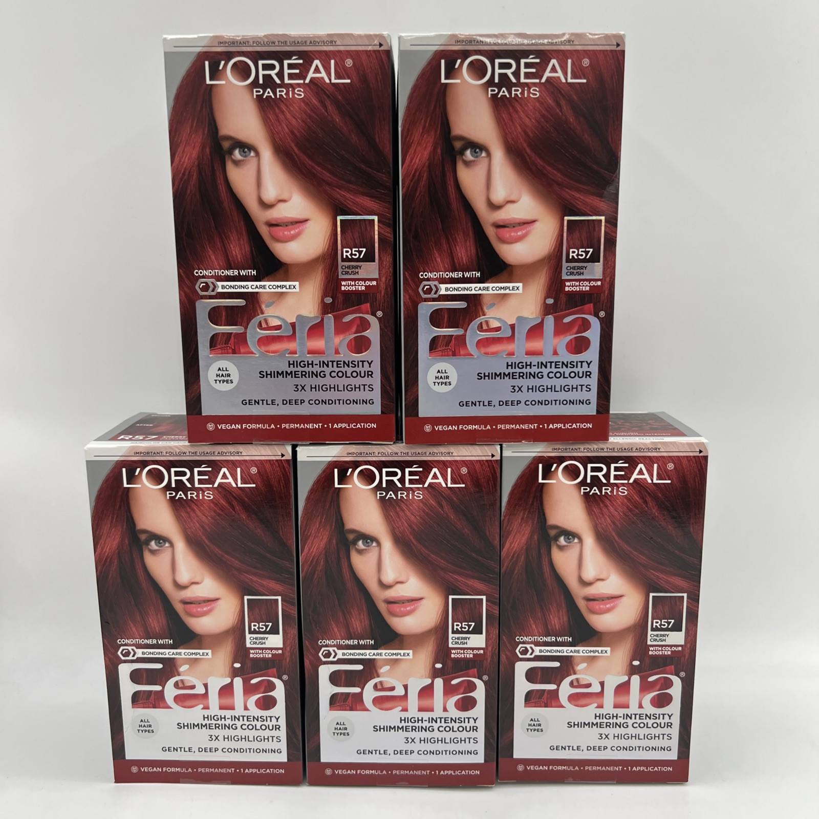 L'Oréal Paris Feria Permanent Hair Color R57 Cherry Crush 5 Pack