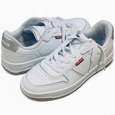 Levi's Women's Low Top Lace Up Sneakers White/Silver Logo Solid 510-13031