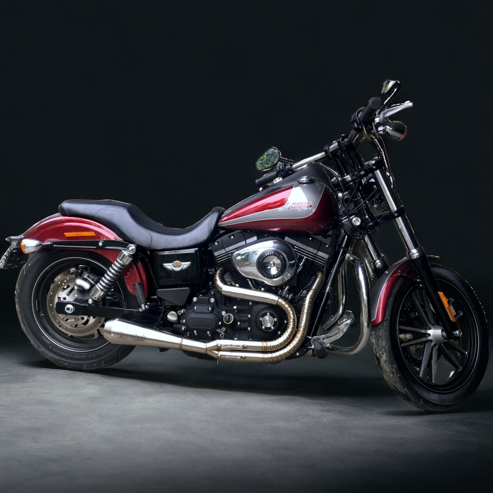 Fit Exhaust 2 Into 1 Harley-Davidson Dyna Superglide Low Rider Street Bob FXD