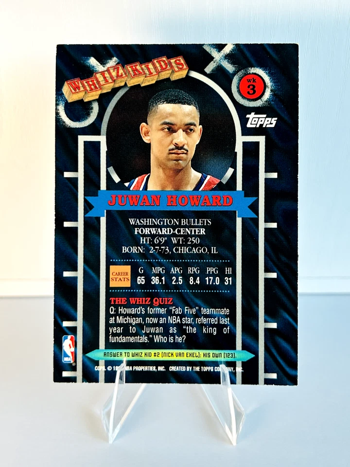 1995-96 Topps Juwan Howard - Whiz Kids Insert Holo Washington Bullets Legend 🔥 - Image 2 of 2