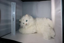 Russ White Long Hair Persian Cat Plush Blue Eyes 18” Lay Large Fancy Feast