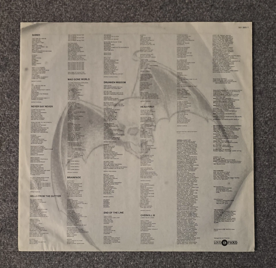 Overkill-Under The Influence Vinyl (Megaforce Worldwide 1988) Excellent... - Bild 4 von 4