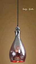 Uttermost Red Mercury Glass Sardinia 1 Light Mini Pendant