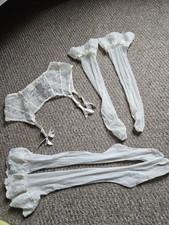 🐞Vintage Gossard nylon mix Suspender Belt Size L With Stockings .🐞