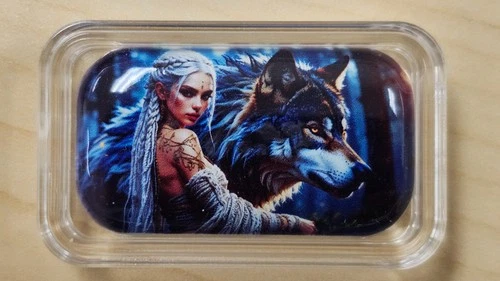 Hayleybug Mint 2 oz Silver Bar - Lady and the Wolf  #09/10