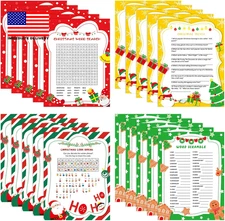 54 Pcs Christmas Trivia Party Game Cards,Christmas Code Break Trivia Scramble Ga