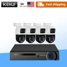 8CH POE NVR 4PCS 6MP Security Camera System PTZ Outdoor Home Security Cameras