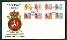 ISLE OF MAN – FDC – 1975 – POSTAGE DUE ISSUES - Scott # J9-16 – SET OF 8