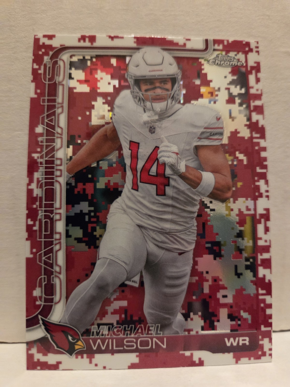 Michael Wilson 2025 Topps Chrome #2 Team Camo Refractor SSP Arizona Cardinals