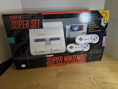 Super Nintendo Mario Set SNES Console - Insert Box Tested Working Mario World