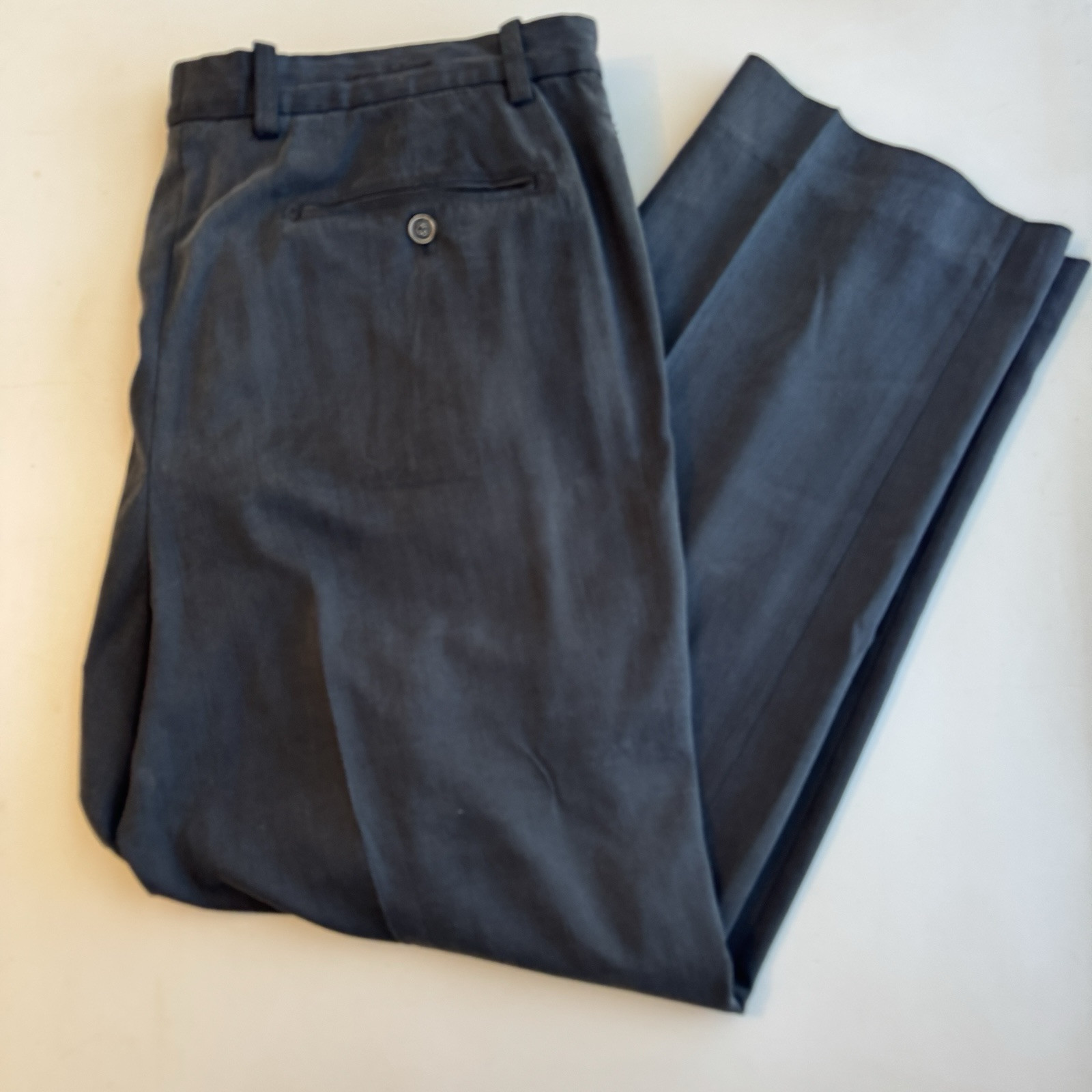 Tommy Bahama Pants Black Herringbone Pleated  Silk Rayon Bamboo Men’s 38 X 30