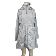 ATHLETA - WOMEN'S XS -GRAY FULL ZIP HOODED POLYESTER LONG JACKET