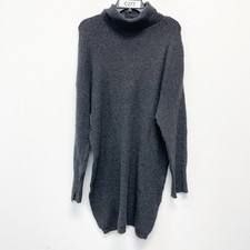 Aerie Women's Oversized Turtleneck Sweater Dress Charcoal Gray Size M