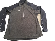 UNDER ARMOUR COLDGEAR LOOSE 1/2 ZIP, WOMEN'S XXL, GRAY, PRE-OWNED FREE SHIP