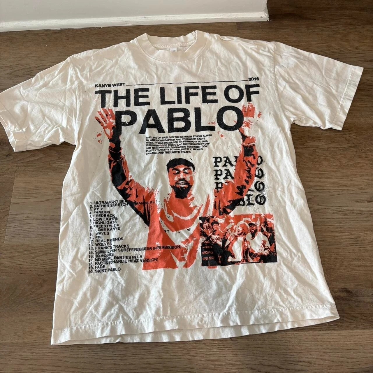 Kanye West Life of Pablo 2018 concert short sleeve white color shirt S-5XL