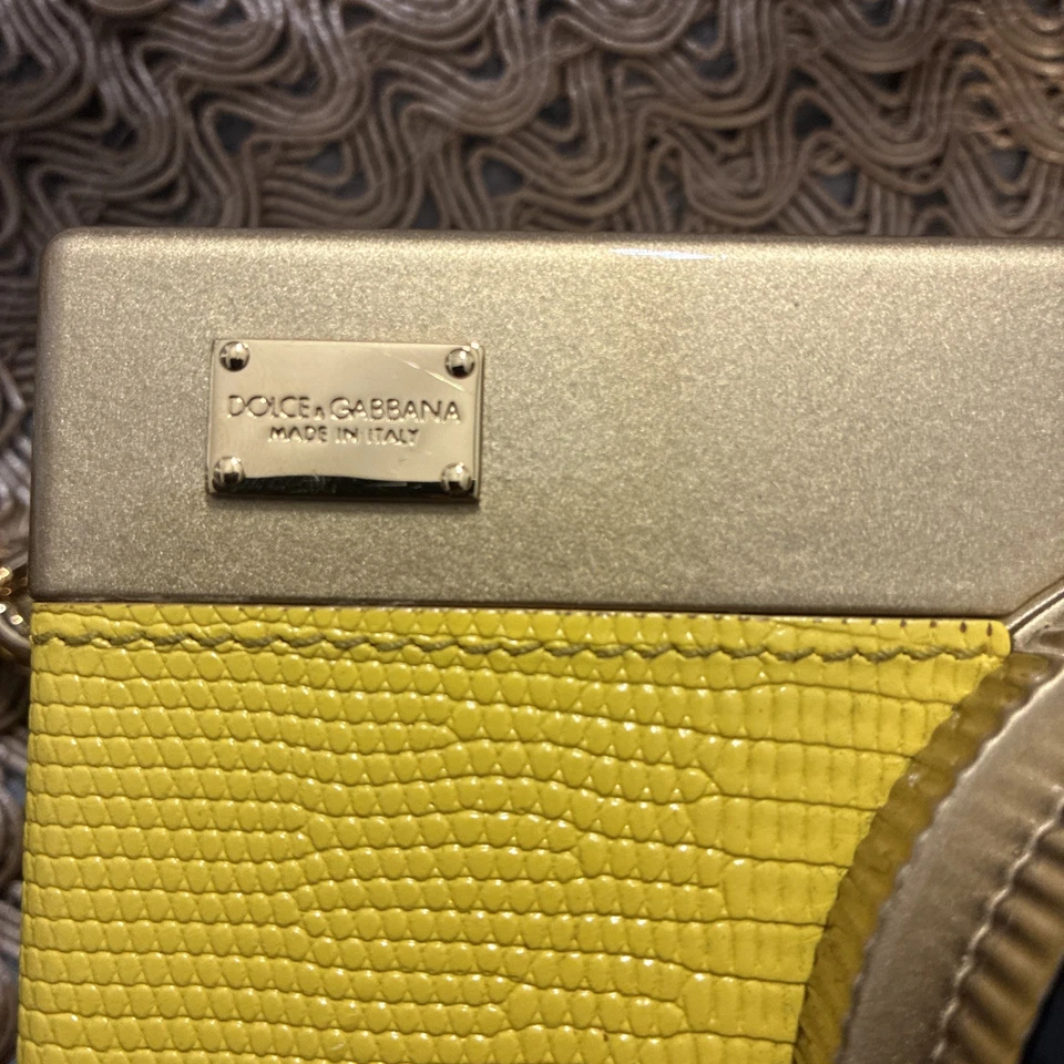 Bolso para cámara Dolce & Gabbana de piel de lagarto amarillo  Foto 4 de 4