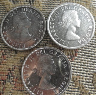 Canada Silver Dollars BU 1954 1962 1963
