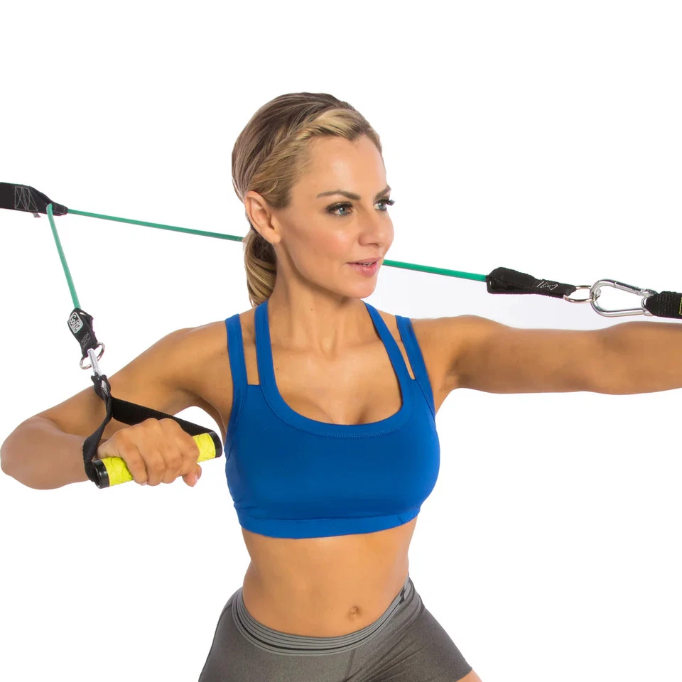 GoFit Pro Power Handles for Band Workouts (Green/Yellow ) - Image 2 of 4