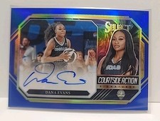 Dana Evans 2024 Panini Select WNBA Blue Courtside Action Autograph /49