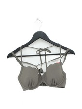 Hunkemoller underwired padded push up bikini top in grey RRP £30