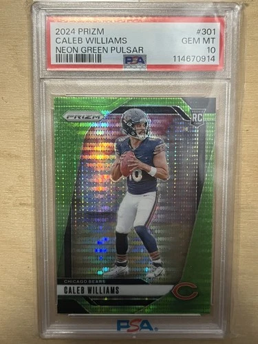 2024 Panini Prizm Caleb Williams #301 Neon Green Pulsar PSA 10 (RC) SSP