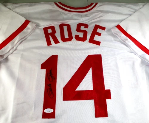 Pete Rose / Autographed Cincinnati Reds White Custom Baseball Jersey / JSA