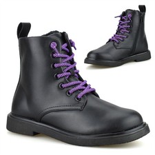 Girls Kids Childrens Zip Up Warm Fur Winter School Ankle Biker Boots Shoes Size