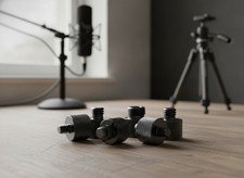 Mic Stand Thread Adapter Set, 8 Pack, 1/4, 3/8, 5/8, Black, Compact