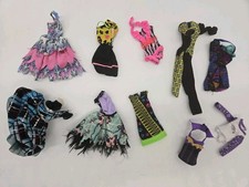 Monster High Doll Clothes Lot of 10 Outfits Dresses Pants Accessories 3