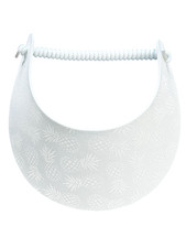 PICKLEBALL MARKETPLACE - Fabric Coil Visor For Women - "White w/ Wht Pineapples"