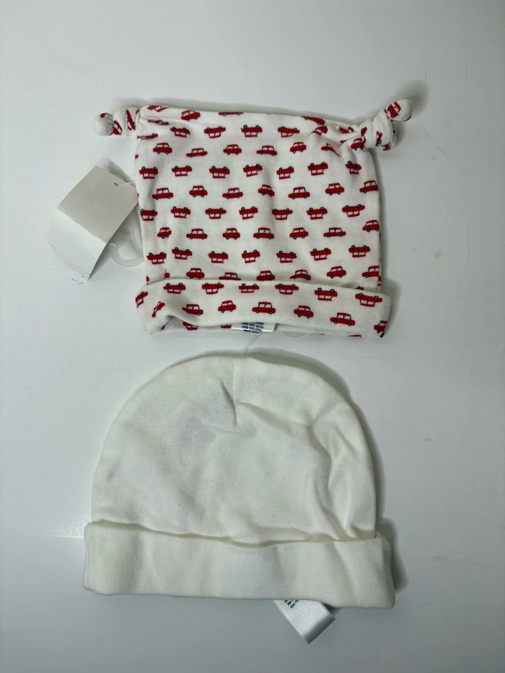 Boné gorro vintage bebê GAP chapéus gravata nó tamanho recém-nascido 0-3 meses vermelho CARROS NOVO - Imagem 2 de 4