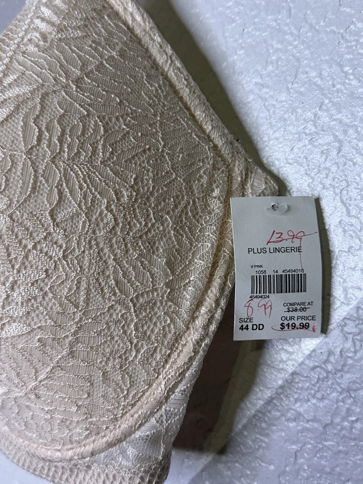 Sujetador con aros de encaje beige Cato Pure Beauty de René Rofé 44DD cobertura completa plus Foto 3 de 4