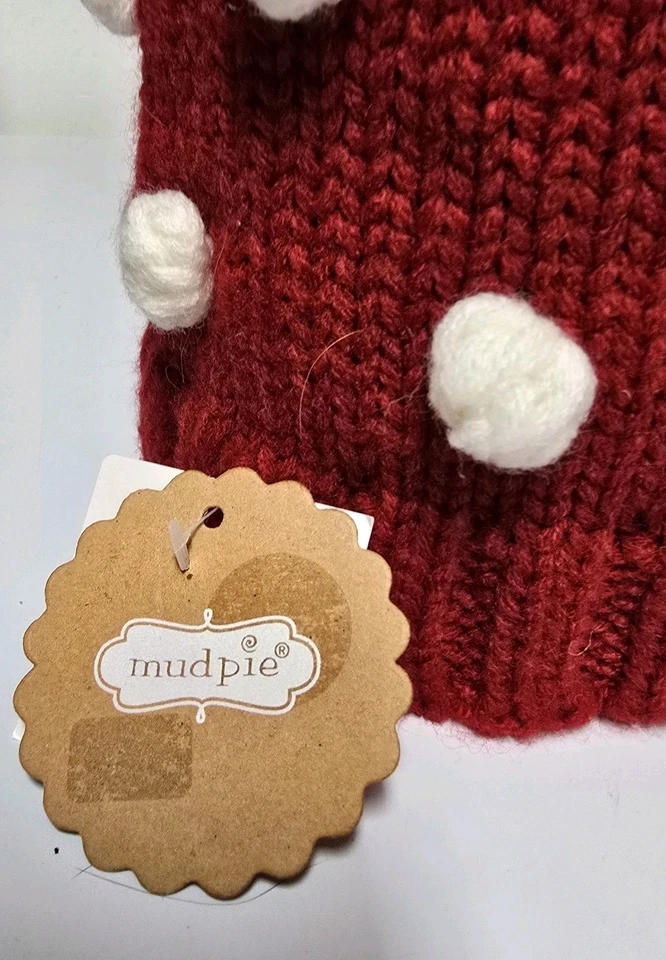 Nuevo con etiqueta Mud Pie niños pequeños rojo y blanco palomitas de maíz tejido sombrero con pompón talla 2T-5T Foto 2 de 4