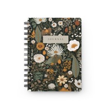 Wildflower Garden Journal  Floral Spiral Notebook, Botanical Ditsy Cover