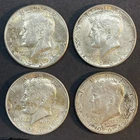 Kennedy 90% Silver Half Dollar 4 Pc. Coin Lot 1964 $2.00 Face Value